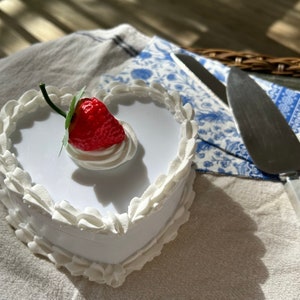 Strawberry Heart Cake Jewelry Box – Handmade Faux Dessert Decor - Custom