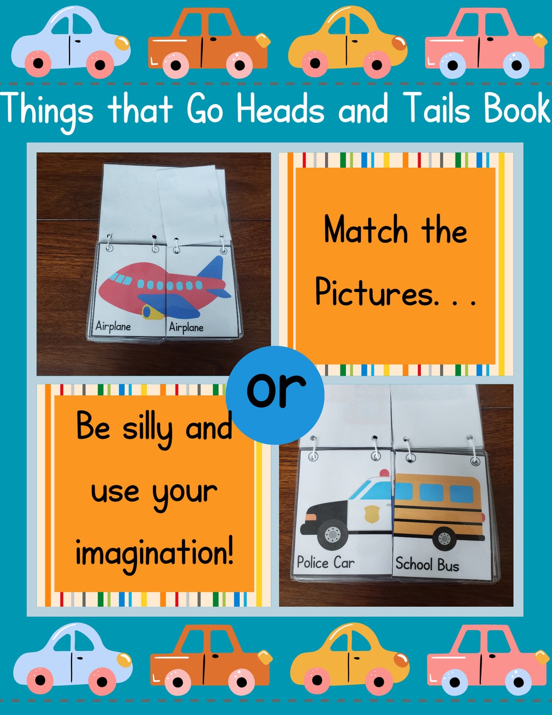 Things That Go Heads and Tails Book Etsy