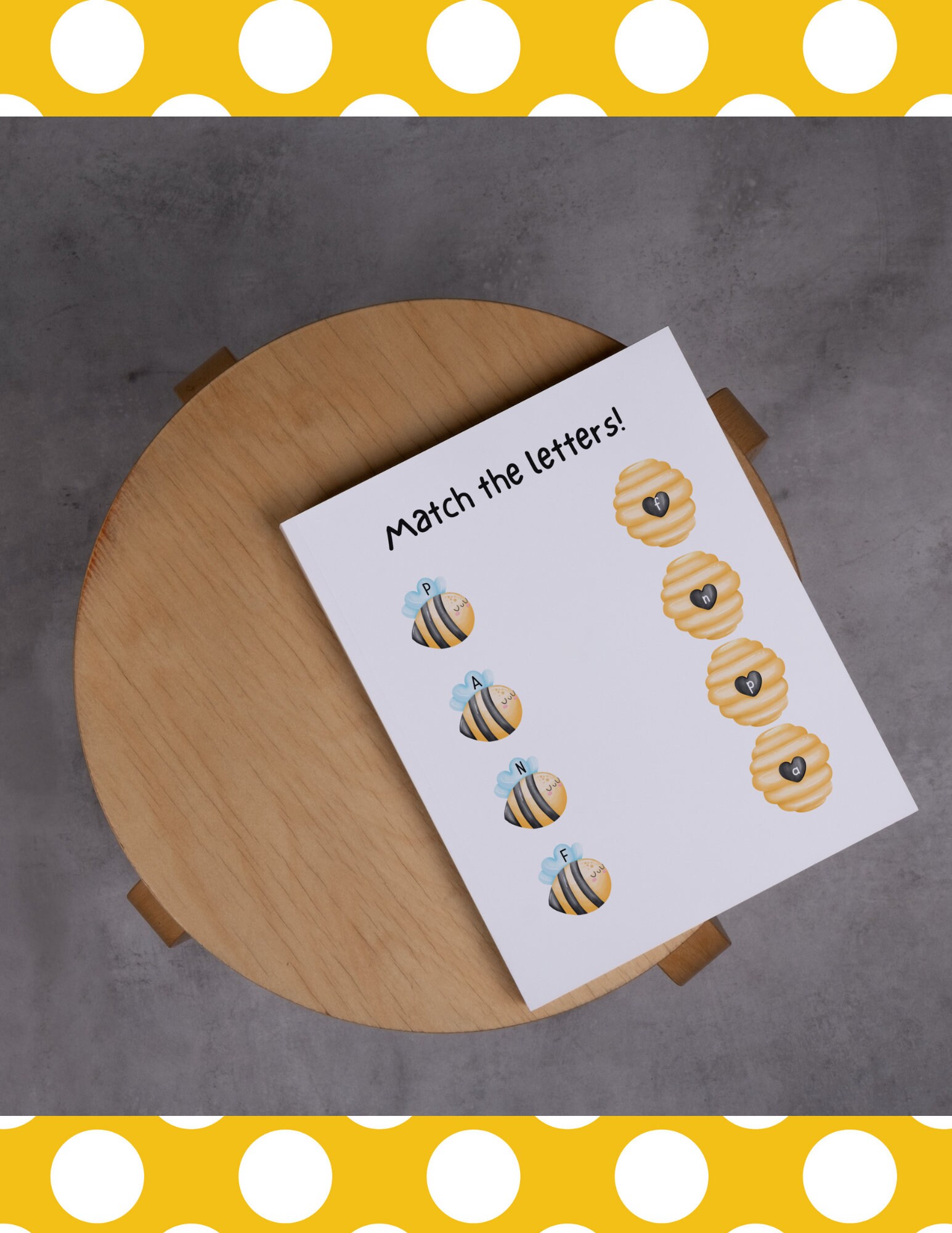 Bumblebee Letter Match Worksheets - Etsy