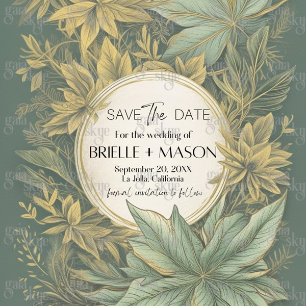 Elegant Cannabis Digital Invitation | Cannabis Botanical | Cannabis Template | Editable Cannabis Invitation Template