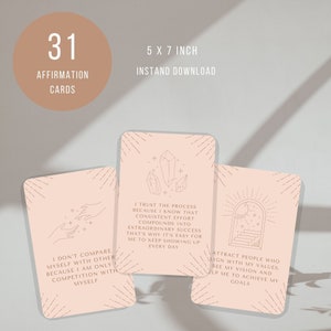 31 Affirmationskarten für Unternehmer (Instant Download), bedruckbar zu Hause, anpassbare Canva-Motivationskarte (Boho-Stil), 13 x 18 cm