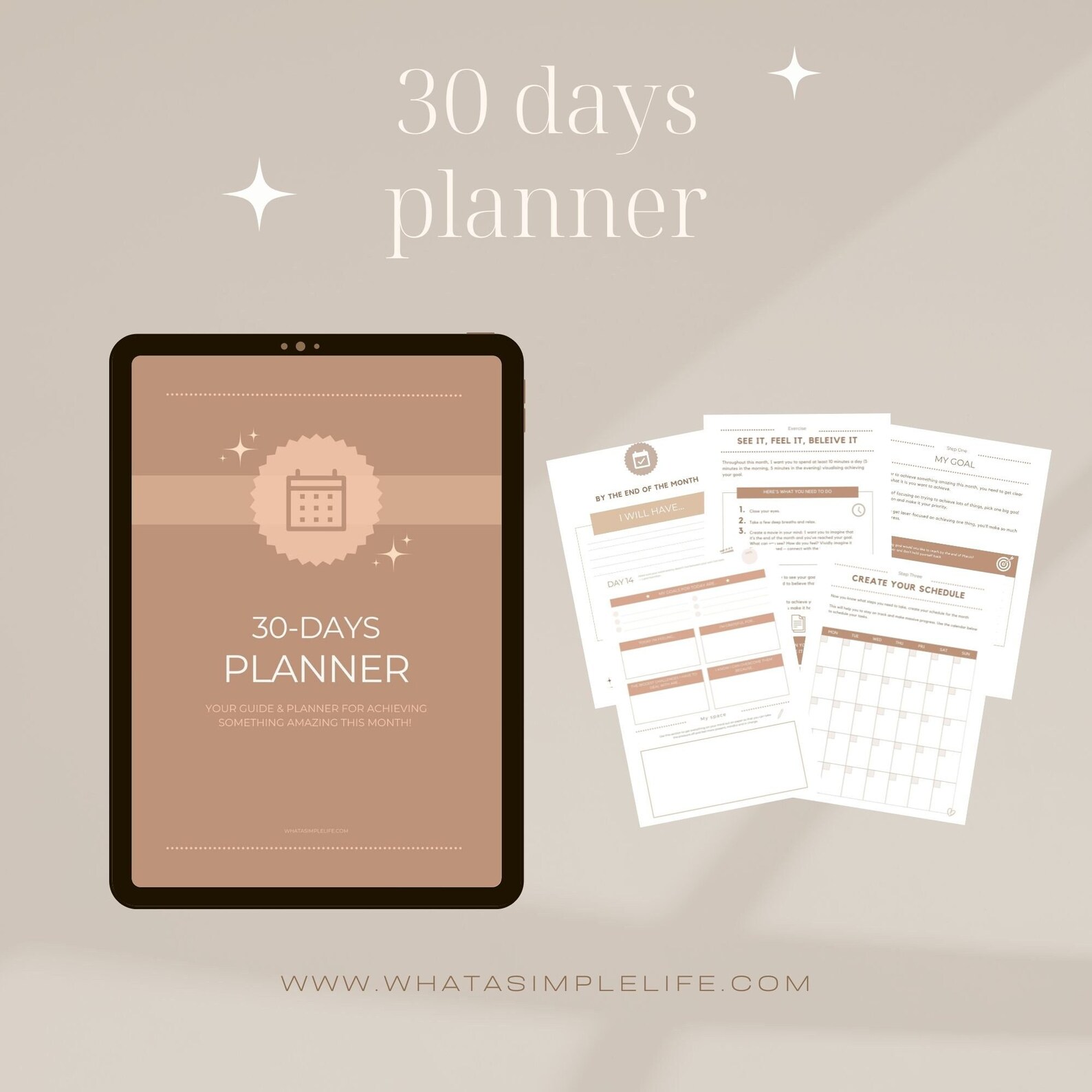 30 Days Goal Setting Planner, INSTANT DOWNLOAD Pdf/good Note (a4/us ...