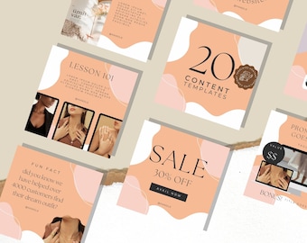 20 Nature Instagram Post Templates: Editable Canva Design (Digital Download)