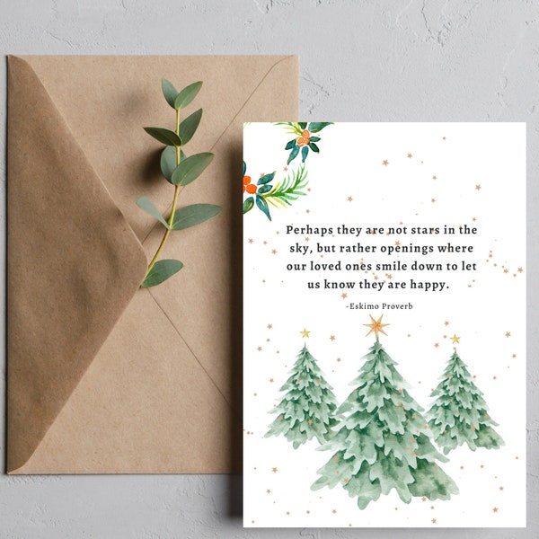 Printable Eskimo Proverb Sympathy Card, Grieving Friend Holiday Gift, Holiday Season Bereavement Card, Christmas Loss Card Grief