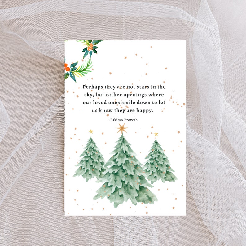 Printable Sympathy Card Bereavement Card Christmas Holiday Etsy