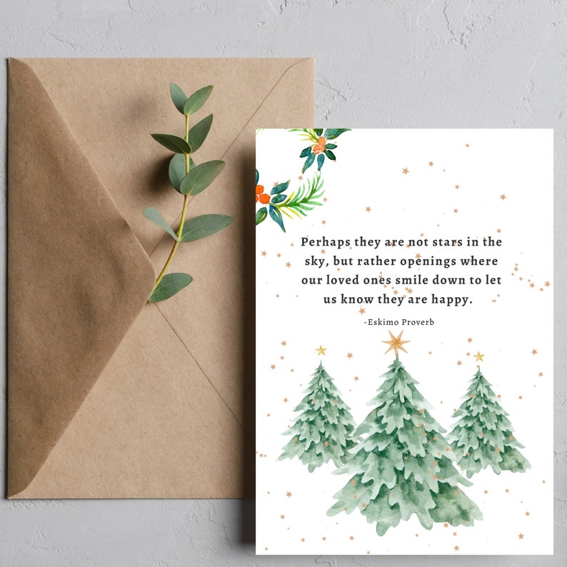 Printable Sympathy Card Bereavement Card Christmas Holiday Etsy