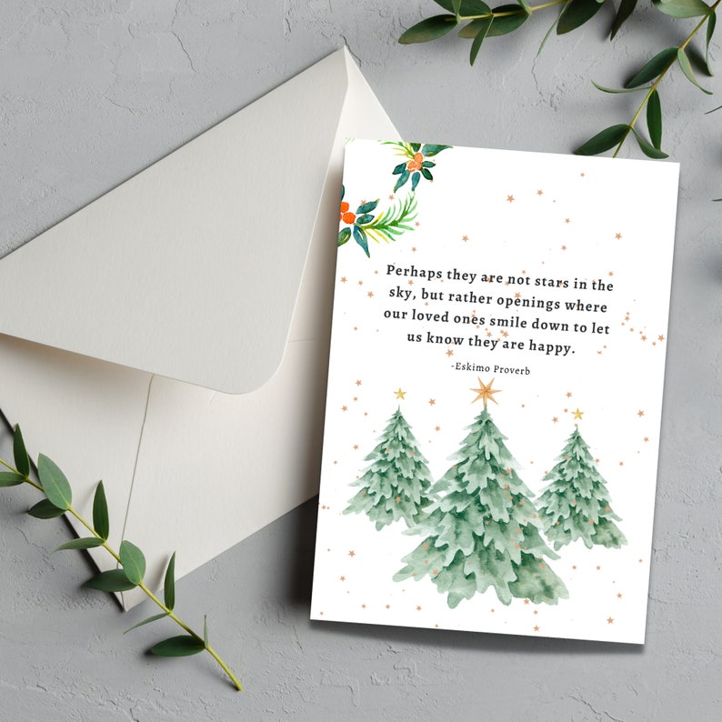 Printable Sympathy Card Bereavement Card Christmas Holiday Etsy