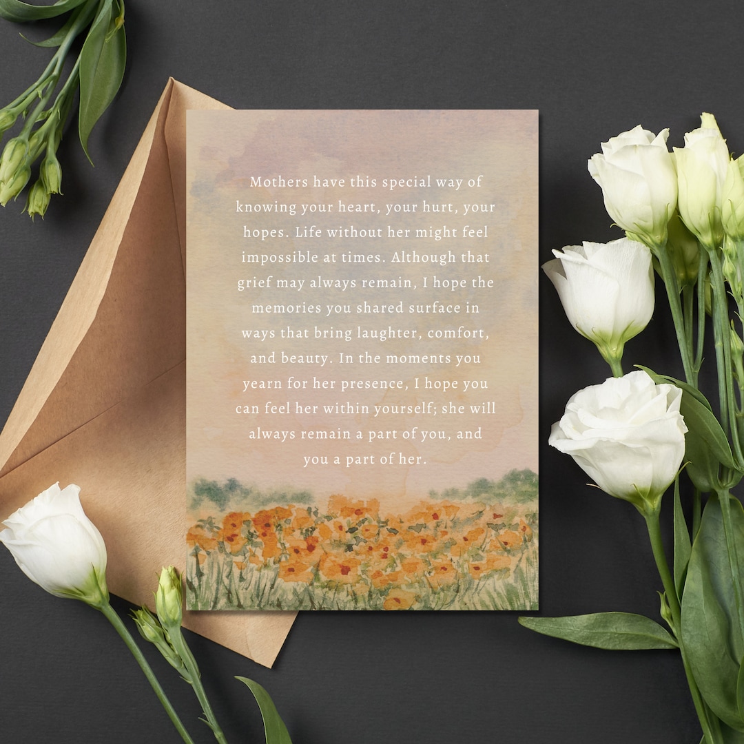 Loss of Mother Sympathy Card, Mother's Day Cards, Friends Loss of