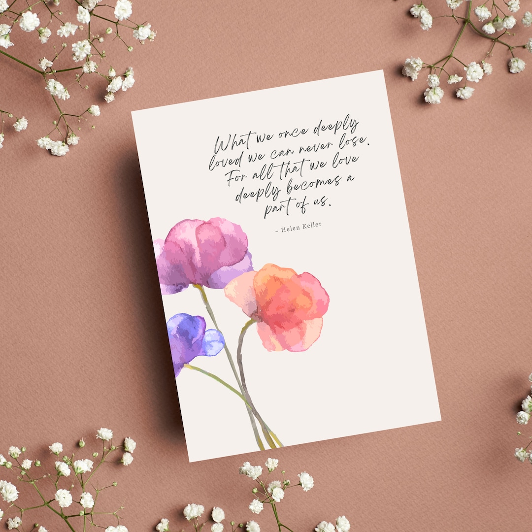 Watercolor Sympathy Card: Bereavement Gift, Grief Support (digital ...