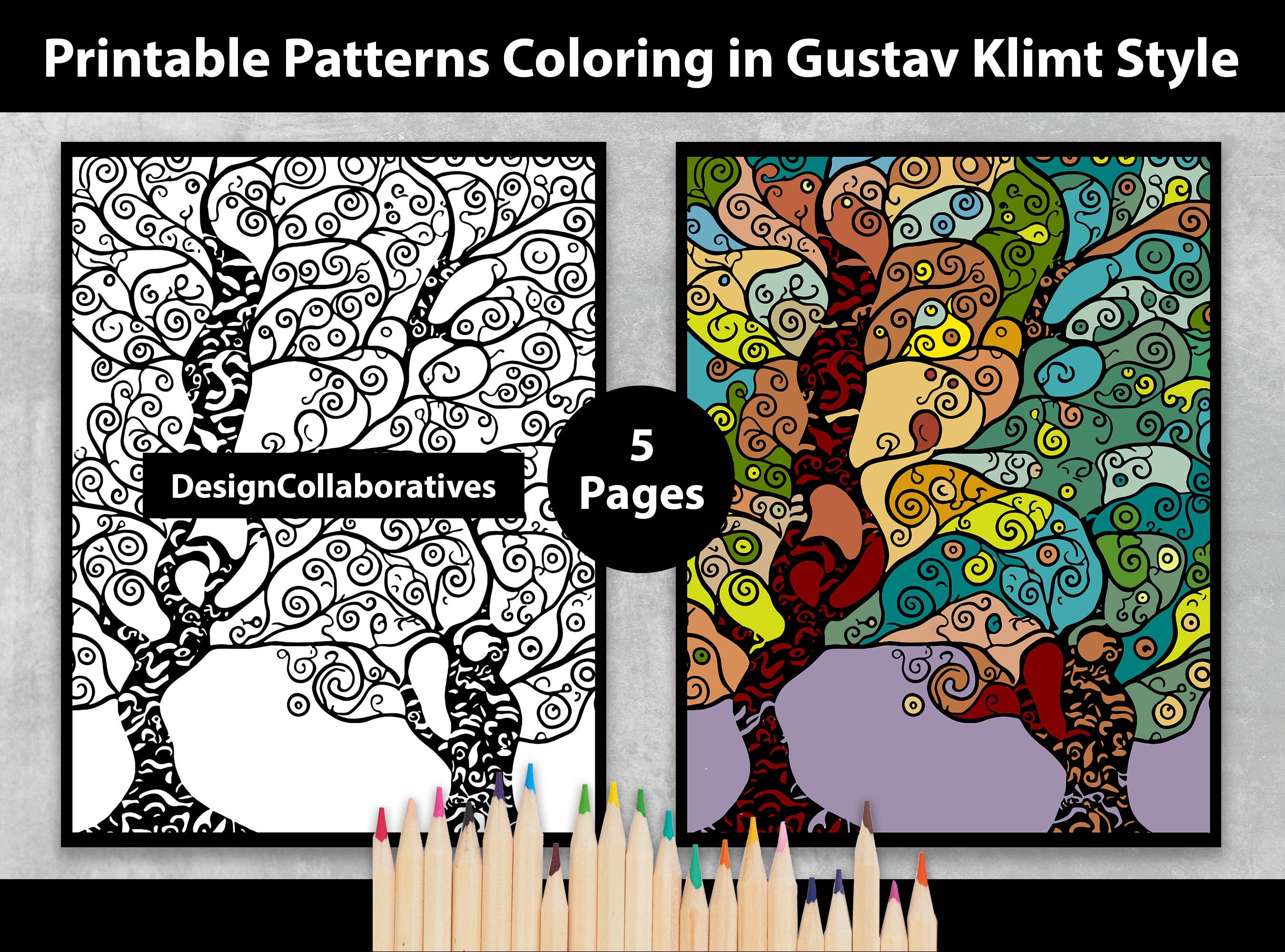 Gustav Klimt Tree Of Life Coloring Page