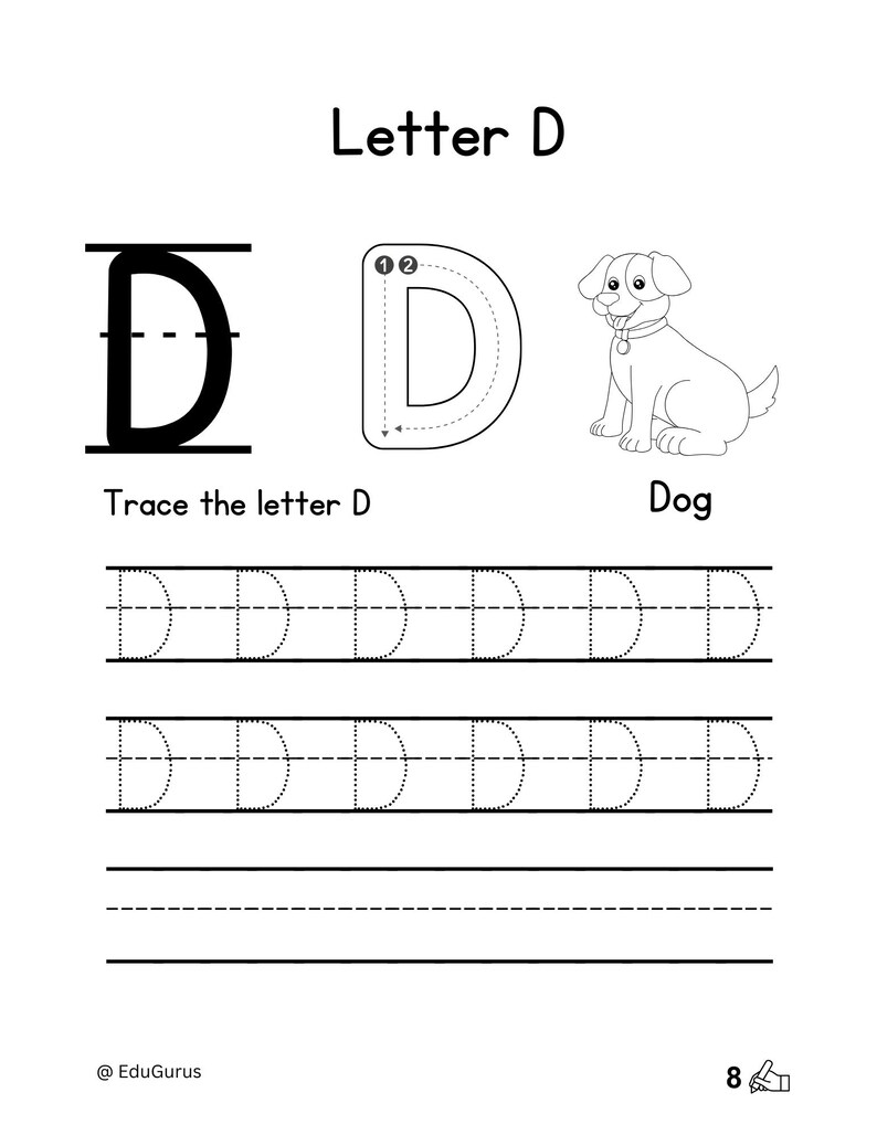 Capital Letter Tracing Worksheet: ABC Handwriting Practice (PDF) - Etsy