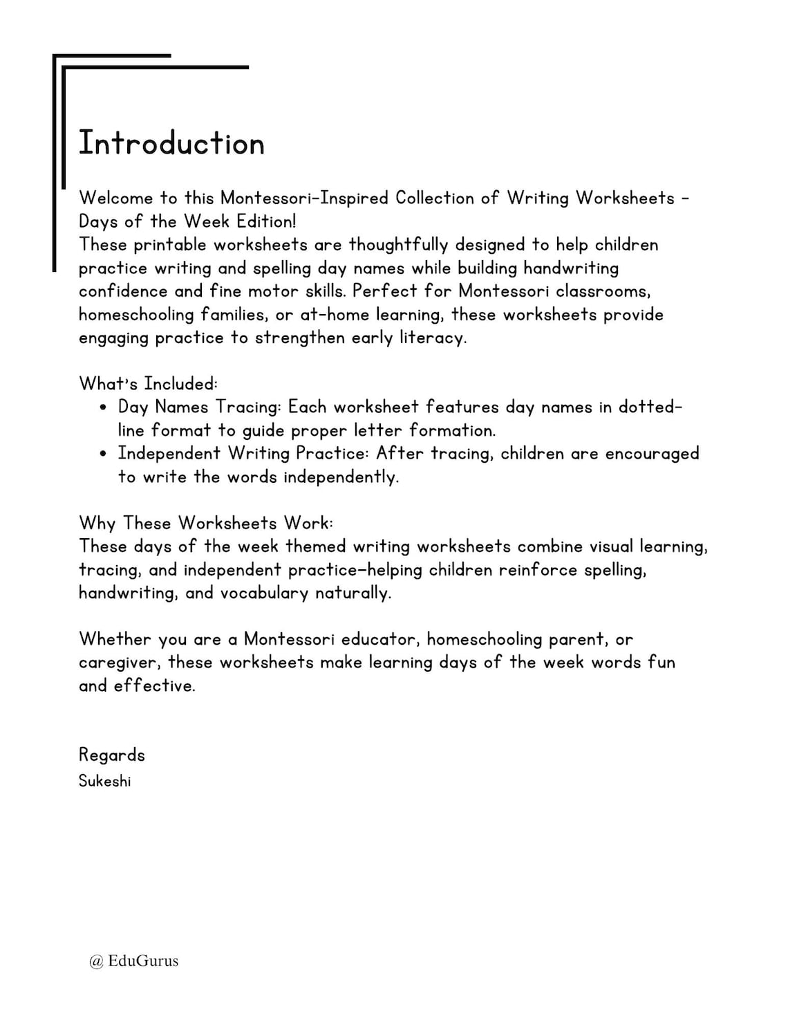 Weekend/week Names Pdf Days of the Week Names Writing Practice: Montessori-inspired Worksheets ...