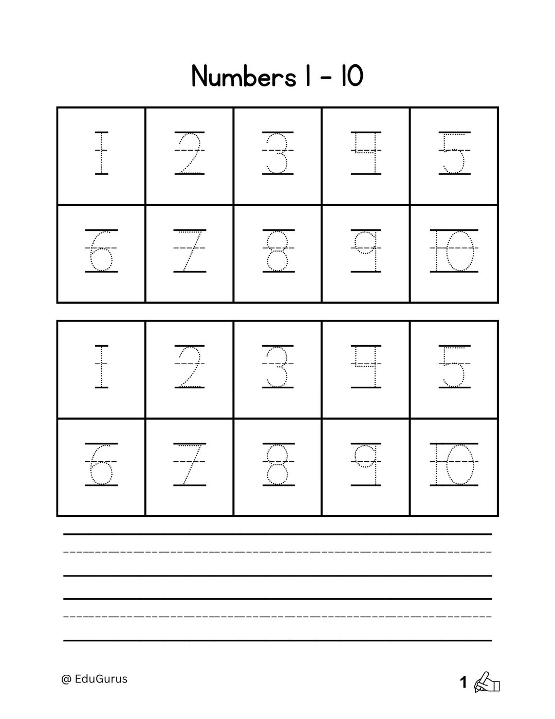 Number Tracing Workbook 1-100: Preschool Handwriting Practice (PDF ...