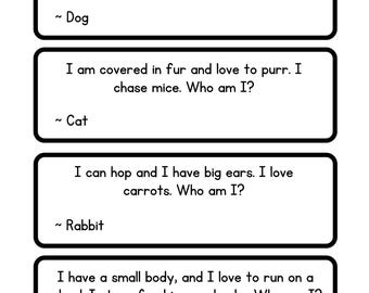 Animal Kingdom Riddles: Kids' Printable Game (Digital Download)