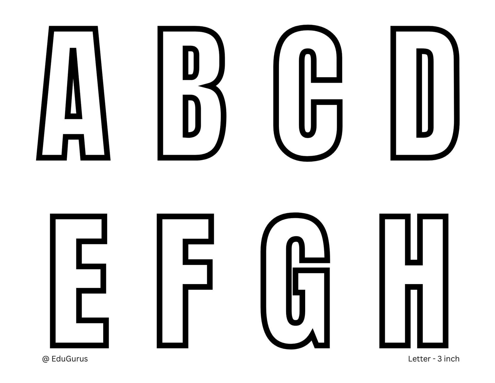 Printable Letter Templates AZ 3" Uppercase Alphabet (PDF Download) Etsy