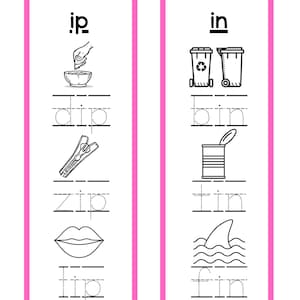 Montessori CVC Word Tracing Cards: Letter I - Early Literacy (PDF Download