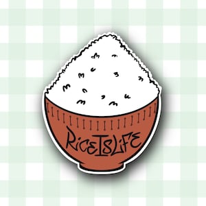 Rice Is Life Sticker  - Waterproof Decal, Traditional Cultural Food, Pacific Island, Asian, Chamorro / Chamoru