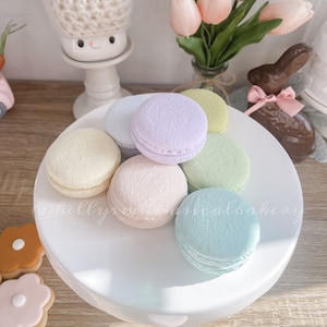 Large Realistic Macarons, Faux Macarons, Fake Macarons, Faux Cookies, Tiered Tray Decor, Spring Decor, Fake Food Display, Photo Prop