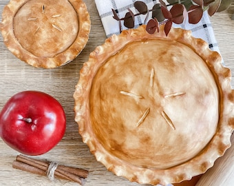 Faux Apple Pie, Fake Apple Pie, Fake Pie Display, Apple Decor, Apple Tiered Tray, Fall Decor, Primitive Decor, Fake Bake, Photo Prop