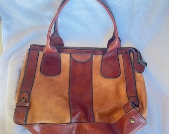 FOSSIL Vintage  Large Leather Tote / Satchel / Purse / Bag