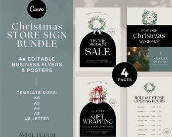 Christmas Flyer Canva Templates | Holiday Promotions | Done-For-You Business Templates | Posters & Flyers | Store Signage | INSTANT DOWNLOAD