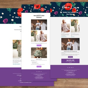 E-Mail Vorlage für Mailchimp | Bearbeitbare Newsletter Vorlage | E-Mail Marketing Photoshop Nicht Erforderlich | E-Mail-Vorlage für Kleidung