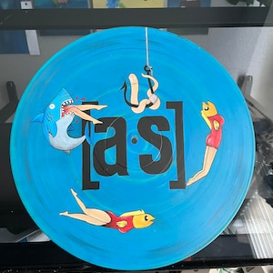 Adult Swim surreal underwater theme - hand-made vinyl record painting