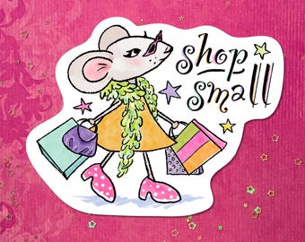 shop small fashionista y2k mouse vinyl sticker