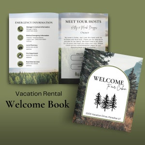 airbnb welcome book, Canva template, vacation rental guest book, airbnb template
