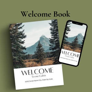 airbnb welcome book, Canva template, vacation rental guest book, airbnb template