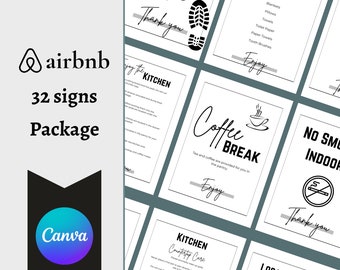 Airbnb Sign Bundle | Airbnb Signage | Signs for Rental Home | Wifi Sign | Airbnb template | Airbnb Host