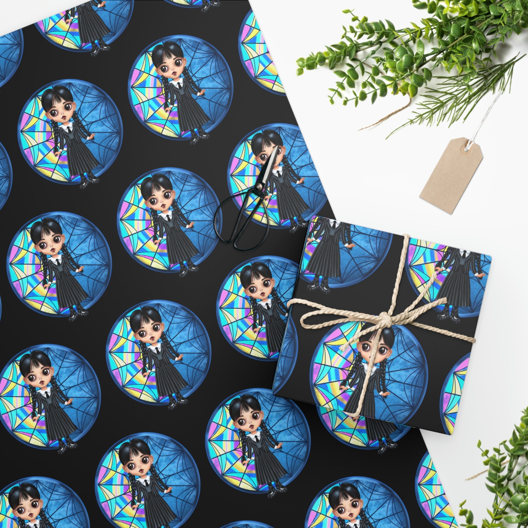 Addams family wrapping paper