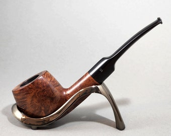 STANWELL de LUXE 478 REDG. No. 969-48: Nice/Clean! 40's-60's Danish Vintage Estate Smooth Birds-Eye Briar Slanted Oval Billiard Tobacco Pipe