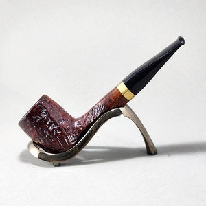 STANWELL VARIO 190: Schön/Sauber! 70er-90er Danish Vintage Finca dunkel sandgestrahlt/glatt Sechskantschaft Billard mit Brass Band Tabakpfeife