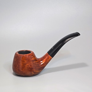 STANWELL HAND MADE 37: Nice/Clean! 70's-90's Danish Vintage Estate Smooth Birds-Eye/Cross Briar Bent Volcano Bowl Sitter Tobacco Pipe