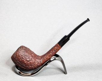 STANWELL HAND MADE 13 Redg. No. 969-48: Nice/Clean! 40's-60's Danish Vtg. Estate Sandblasted Slightly Bent Oval Shank Pear Tobacco Pipe
