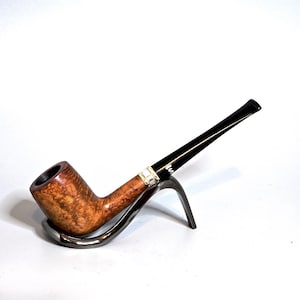STANWELL BAROK 107: Nice/Clean! 70s-90s Danish Vintage Estate Birds-Eye/Cross Grain Briar Sm. Str. Billiard w/Brass/Silver Band Tobacco Pipe