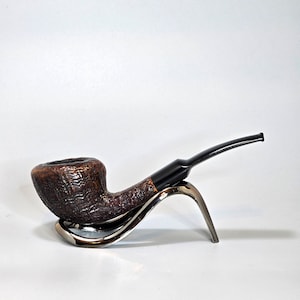 STANWELL DE LUXE 886 Redg. No. 969-48: Clean/Nice! 40's-60's Danish Vtg. Estate Ring Sandblasted Briar Bent Dublin w/Oval Shank Tobacco Pipe