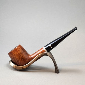 STANWELL ROYAL SILVER 52: Nice/Clean! 70&#39;s-90&#39;s Danish Vintage Estate Str. Grain Briar Small Straight Billiard w/Silver Band Tobacco Pipe