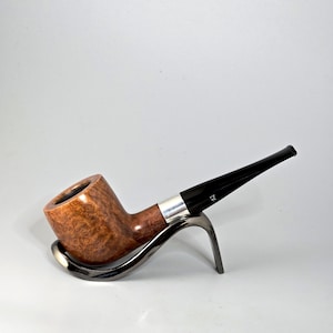 STANWELL STERLING 45 REDG. No. 969-48: Nice+/Clean! 40s-60s Danish Vintage Estate Birds-Eye Briar Straight Pot w/Silver Band Tobacco Pipe