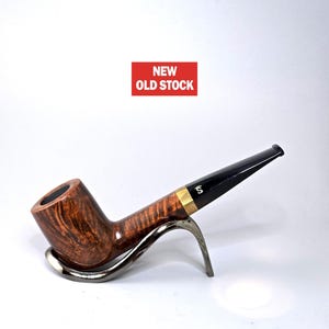 STANWELL DUKE 190: New in Box! Post-2010 Danish Vintage Smooth Straight Grain Briar Str. Billiard w/Hex Shank w/Brass Band Tobacco Pipe