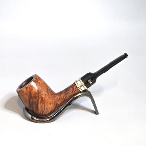 STANWELL BAROK 53: Nice+/Clean! 70&#39;s-90&#39;s Danish Vintage Estate Straight Grain Briar Medium Str. Billiard w/Brass-Silver Band Tobacco Pipe