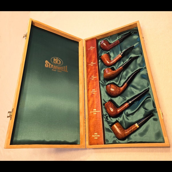 STANWELL JUBILAEUM 50th Anniversary 6 Pipe Set: Nice+/Clean! 1992 Danish Vintage Estate 6 pc. Set of Danish Pipe Designers Tobacco Pipe