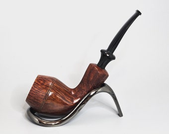 STANWELL ROYAL BRIAR 334: Nice/Clean! 70's-90s Danish Vintage Estate Smooth Straight Grain Briar Slightly Bent Tall Bulldog Tobacco Pipe