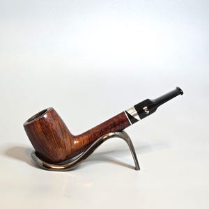 STANWELL BLACK N&#39; SILVER 98: Nice/Clean! 70&#39;s-90&#39;s Danish Vintage Estate Straight Grain Briar Lovat w/Silver Black Band Tobacco Pipe