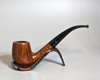 STANWELL DE LUXE 464 Redg. No. 969-48: Nice+/Clean! 40's-60's Danish Vintage Estate Smooth Straight Grain Bent Billiard Tobacco Smoking Pipe