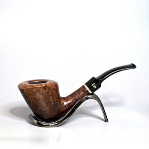 STANWELL GOLDEN CONTRAST 19: Schön+/Sauber! 70er-90er dänischer Vintage Zustand Birds-Eye Briar hohes konisches Billard mit Messingband-Tabakpfeife