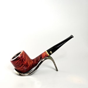 STANWELL BORDEAUX 45: Nice+/Clean! 70&#39;s-90&#39;s Danish Vintage Estate Birds-Eye/Cross Grain Briar w/Thin Brass Band Straight Pot Tobacco Pipe