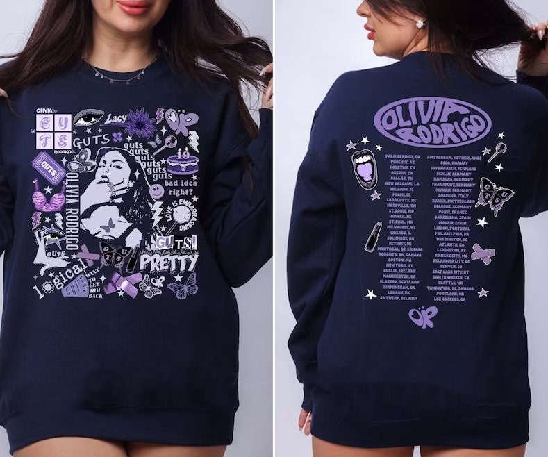Olivia Guts Tour 2024 Sweatshirt, The Guts World Tour 2024 Shirt, Olivia Guts World Tour 2024 Dates Shirt, Olivia Sweater, 2024 Music Shirt