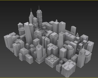 Over 50 Buildings and Skyscrapers for 3d printing